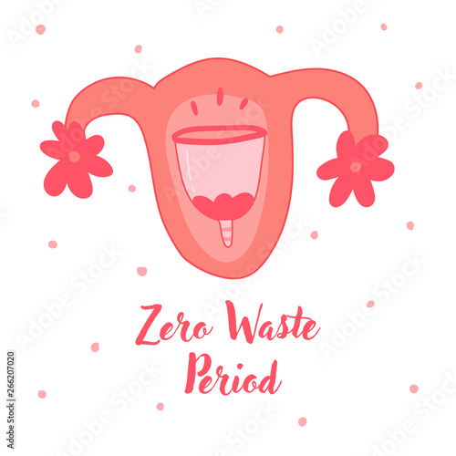 Menstrual cup vagina use.Zero waste, reuse concept