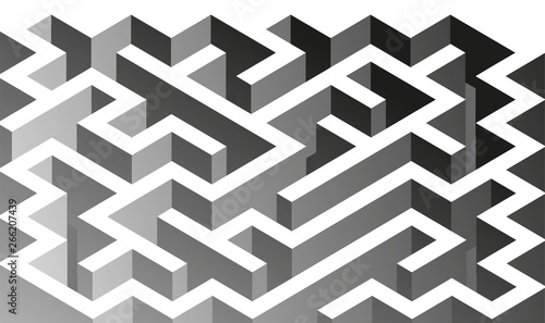 3D Isometric Maze Design. Solving Problem Concept