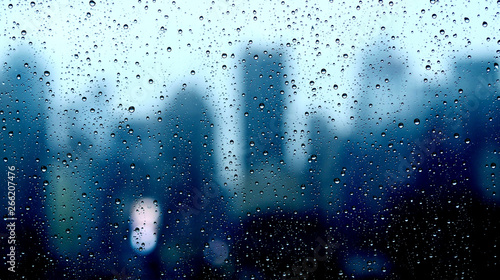 Sad Depressiv Moody Wet Weather Season in Rainy City Background 