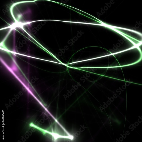 3D illustration of light grid structure. An abstract backdrop resembling an electricity storm or plasma substance. Beautiful futuristic background with pattern reminiscent of a lightning.