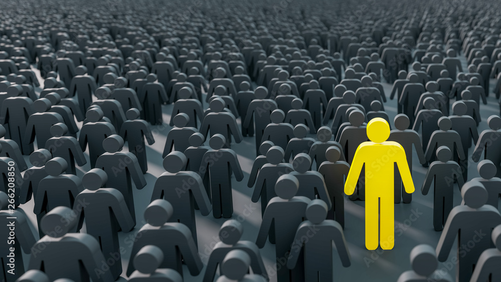 Fototapeta premium Leader and role model, business and teamwork concepts; original 3d rendering