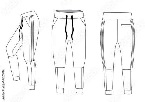 vector illustration of joggers. men's sporty trousers vector