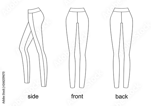 gym leggings vector template. Woman sports wear vector.