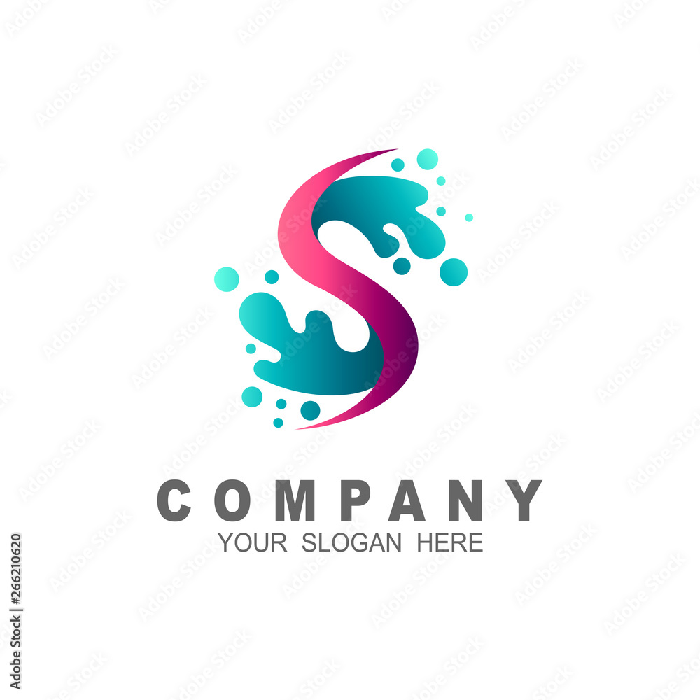 S letter logo in blue water drop S letter logo in blue water drop
