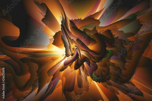 Liquid golden drawing. Abst...