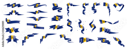 Barbados flag, vector illustration on a white background.