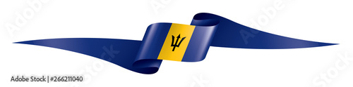 Barbados flag, vector illustration on a white background.
