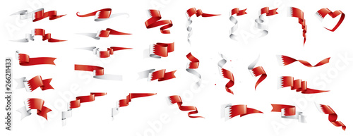 Bahrain flag, vector illustration on a white background