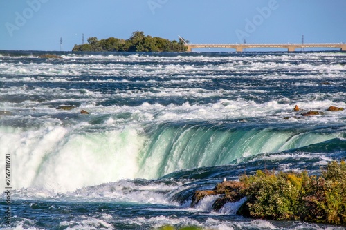 Niagara falls Horseshoe. Ontario. Canada. Beautiful waterfall background. 