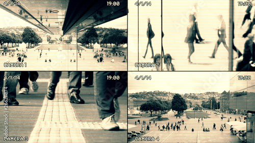 Canvas Print Collecting Data Information From People Walking on Public Streets