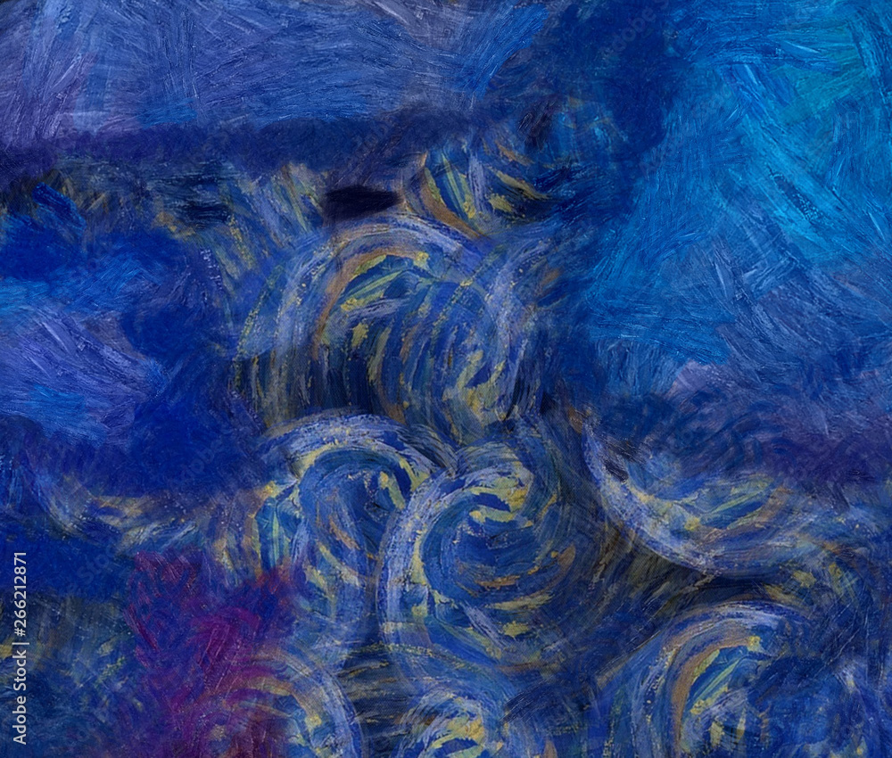 Fototapeta premium Abstract artistic background pattern for creating creative wall art decor, design card, banners, flyers or textile and fabric prints. Impressionism oil paint drawing. Handmade beautiful texture.