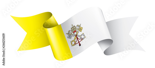 Vatican flag, vector illustration on a white background