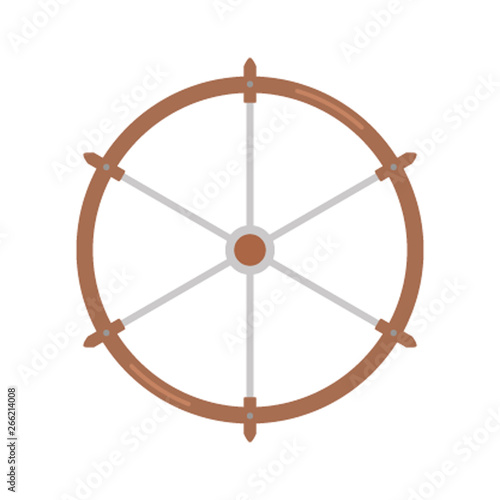 Yacht wheel vector illustration isolated on white background