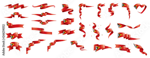 east timor flag, vector illustration on a white background