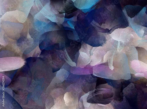 Obraz Abstrakcja malarstwa olejnego do tworzenia odbitek ściennych do dekoracji wnętrz lub dekoracji tekstyliów i tkanin. Jasne piękne tło w elementy artystyczne i detale. Stylowa tekstura moda.