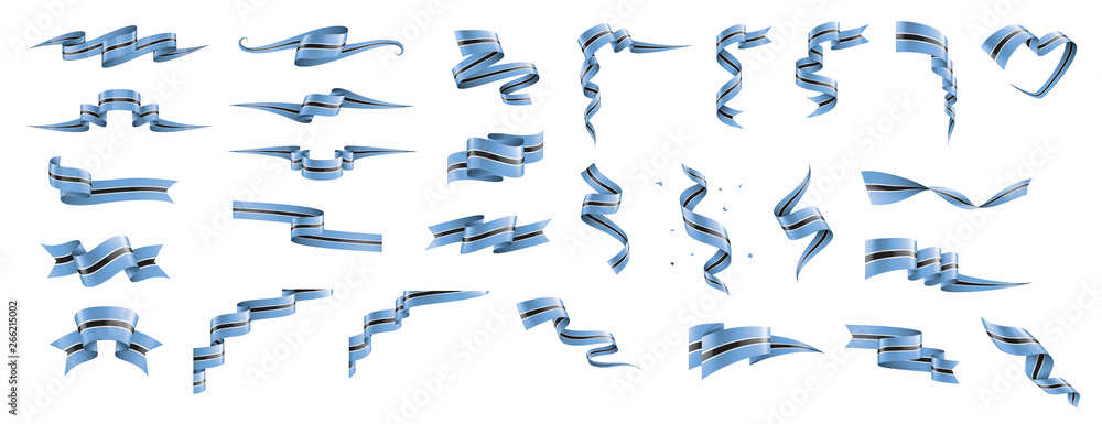 Botswana flag, vector illustration on a white background Botswana flag, vector illustration on a white background
