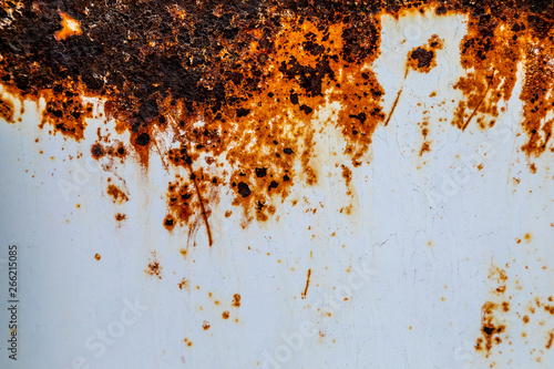 Close up of weathered and rusted metal panel