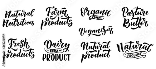 Lettering quotes, great design for any purposes. Vector slogan. Tasty breakfast. Diet food. Pasture, healthy nutrition.