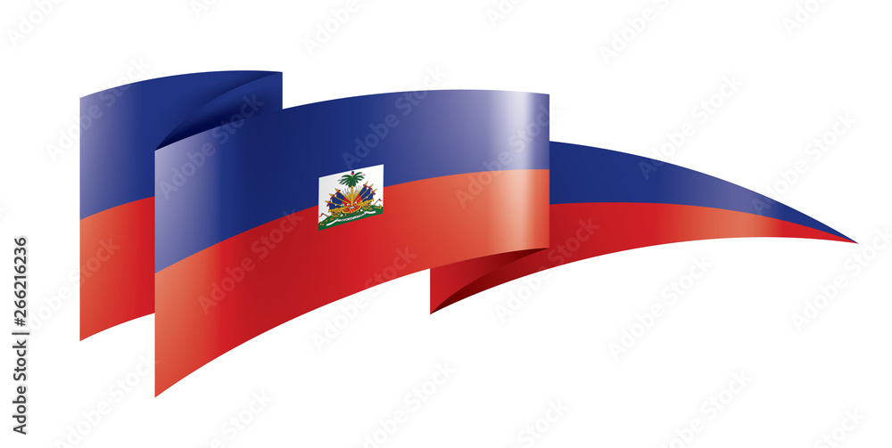 Fototapeta premium Haiti flag, vector illustration on a white background