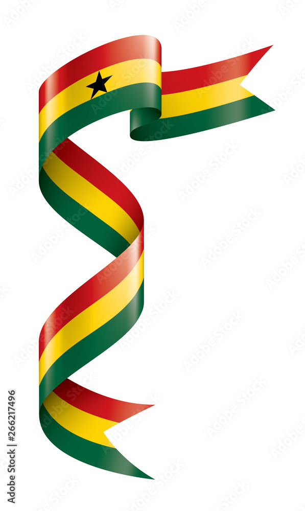 Ghana flag, vector illustration on a white background Ghana flag, vector illustration on a white background