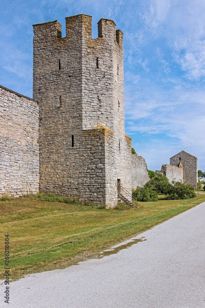 ancient medieval castle in Visby Sweden