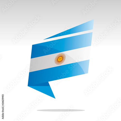 New abstract Argentina flag origami logo icon button label vector