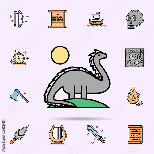 dinosaur, extinct, wild life, animal, sun icon. Universal set of history for website design and development, app development