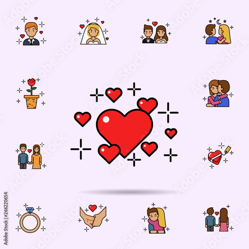 day  heart  valentine icon. Universal set of love story for website design and development  app development