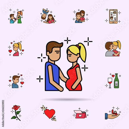 belly  care  family  pregnant  mother icon. Universal set of love story for website design and development  app development