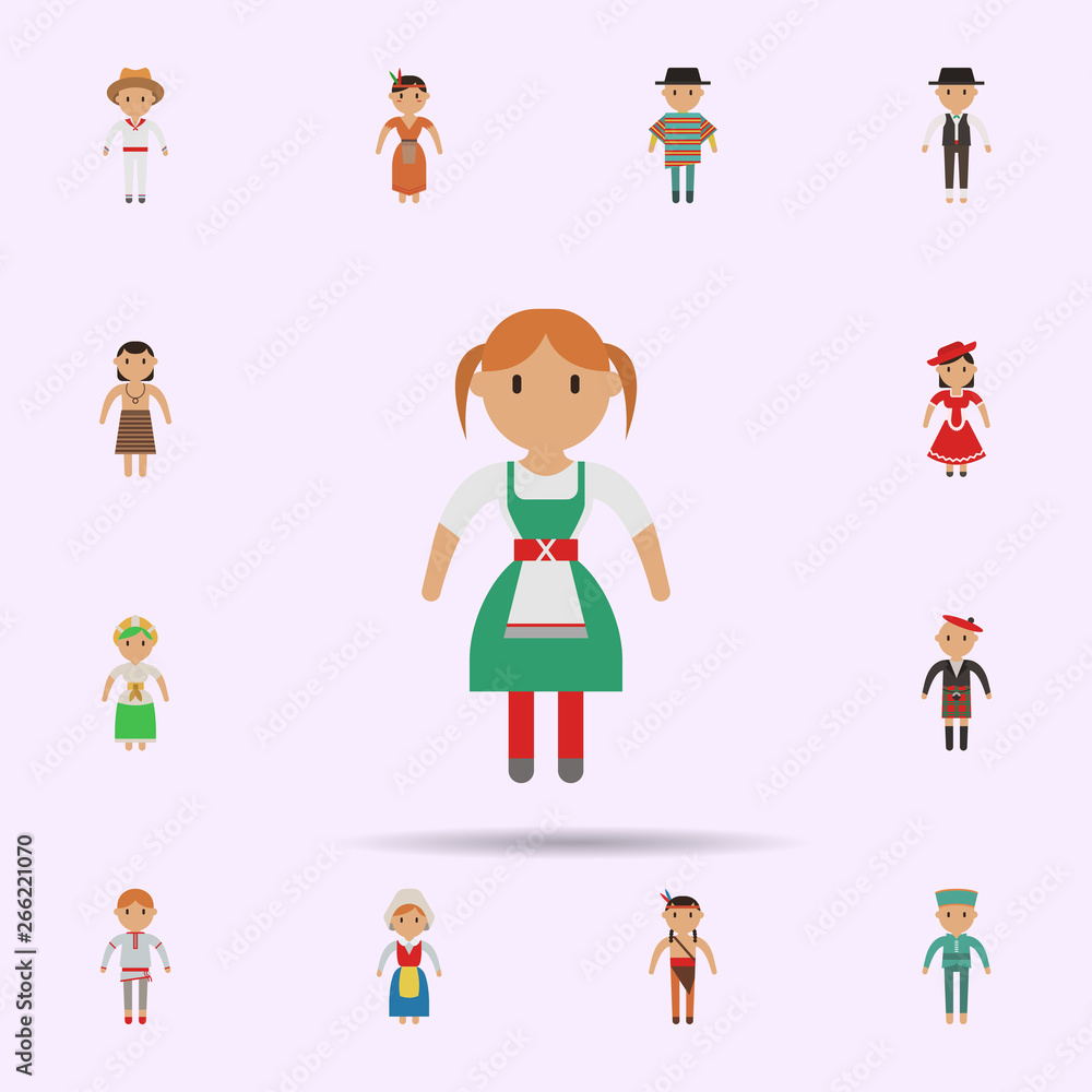 German, woman cartoon icon. Universal set of people around the world for website design and development, app development