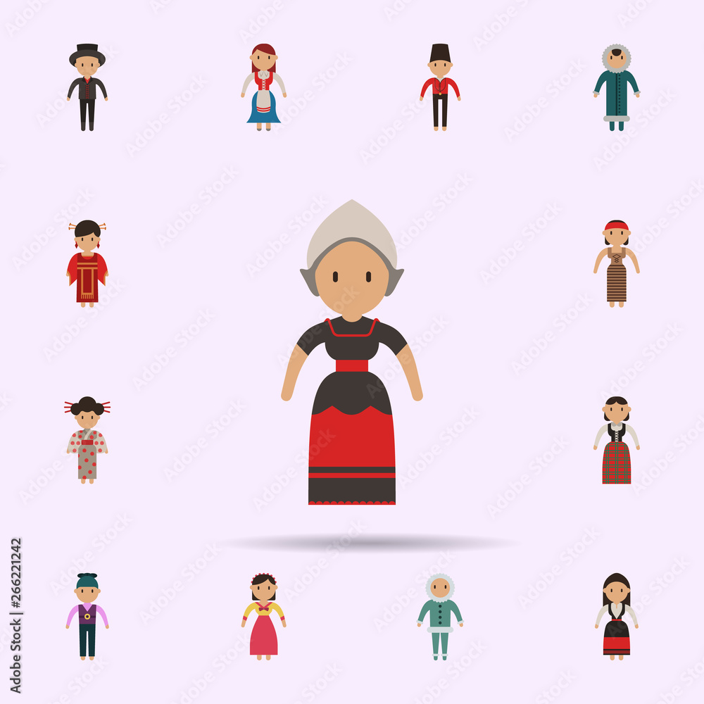 Dutch, woman cartoon icon. Universal set of people around the world for website design and development, app development