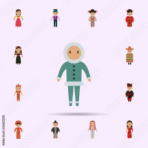 Eskimo, man cartoon icon. Universal set of people around the world for website design and development, app development