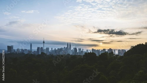 Wallpaper Mural Sunset scene at Kuala Lumpur, Malaysia. 4k time lapse. Zoom out Torontodigital.ca