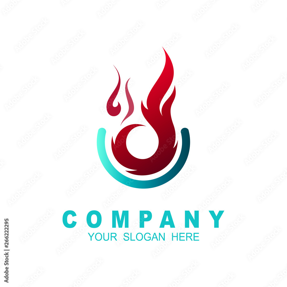 Fire logo with letter d initial logo template Fire logo with letter d initial logo template