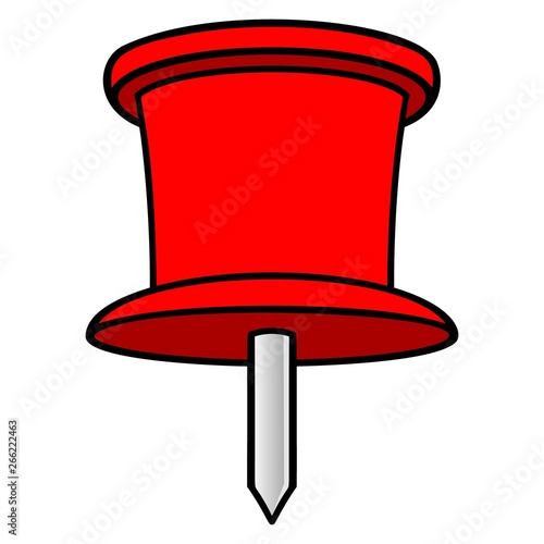Push Pin - A vector cartoon illustration of an office Push Pin.