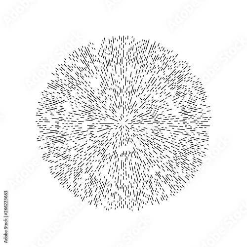 Sun rays hand drawn, linear...