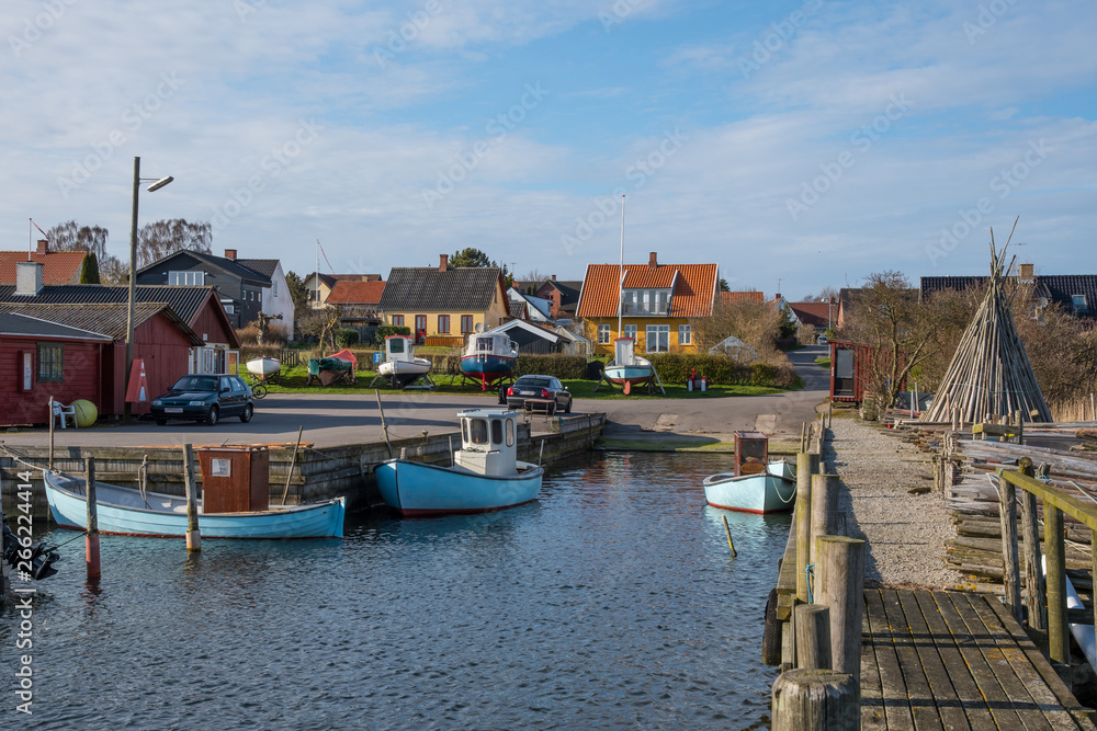 Boats in port of Kalvehave in Denmark