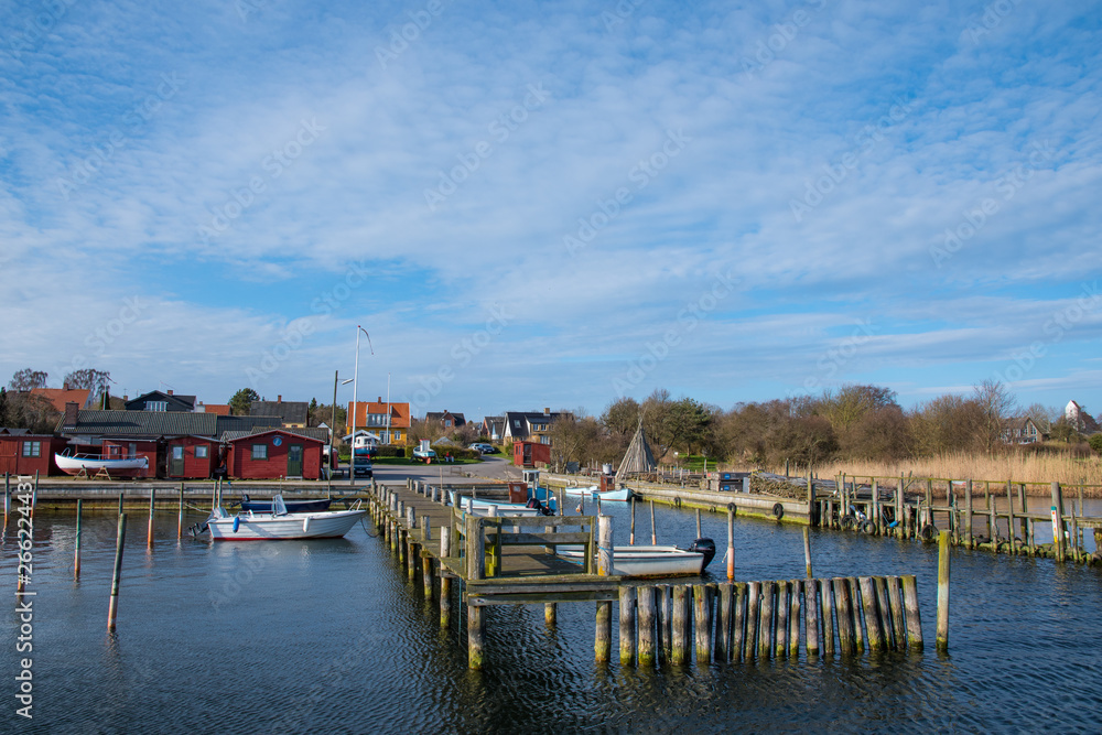 Boats in port of Kalvehave in Denmark