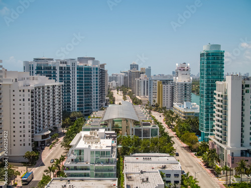 Aerial Miami Beach Collins Avenue southward view photo