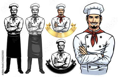 Standing Male Chef Full Body_Vector EPS 10