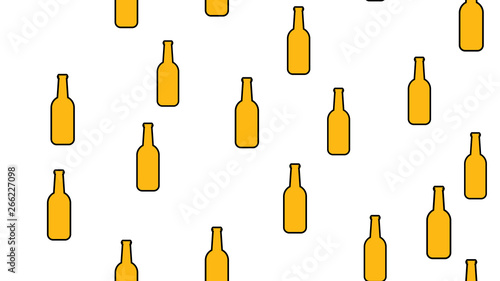 Texture seamless pattern from a set of raivy good tasty refreshing alcoholic drinks of hops light and dark malt foam beer in bottles on a white background. Vector illustration