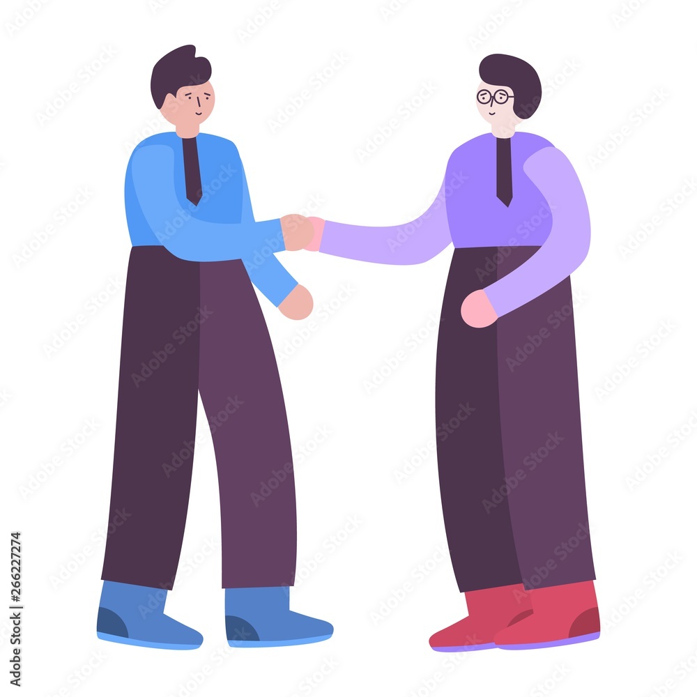 Concept businessman partnership. Men shaking hands after signing contract.
