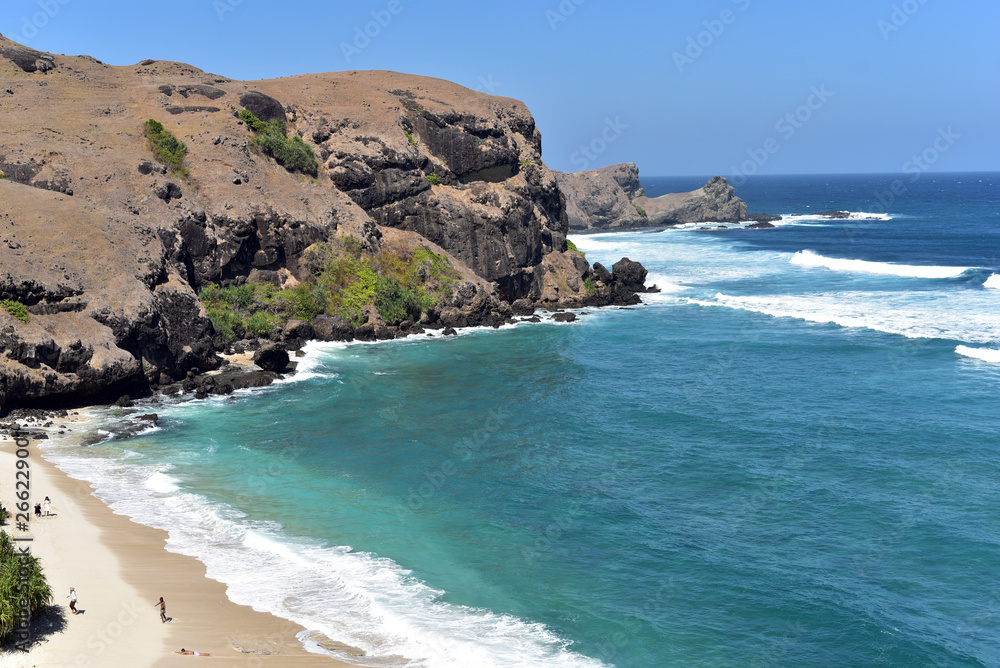One of the secret beaches in Bukit Merese Hills in South Lombok, Indonesia