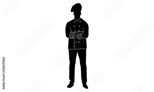 silhouette vector of male chefs