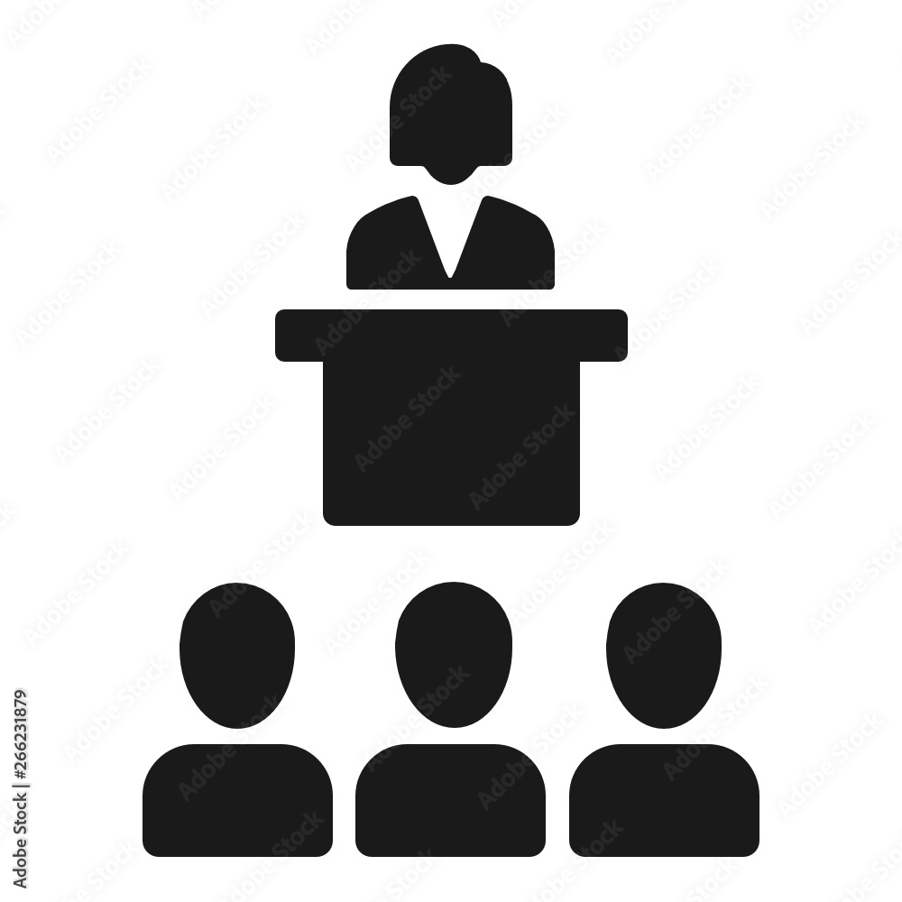Business conference vector flat icon Business conference vector flat icon