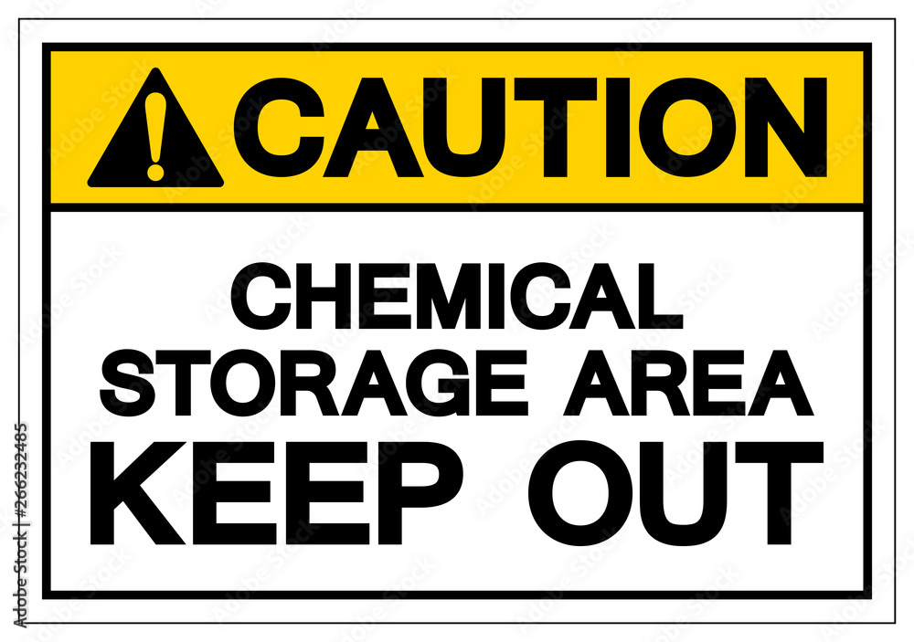 Caution Chemical Storage Area Keep Out Symbol Sign, Vector Illustration, Isolate On White Background Label. EPS10