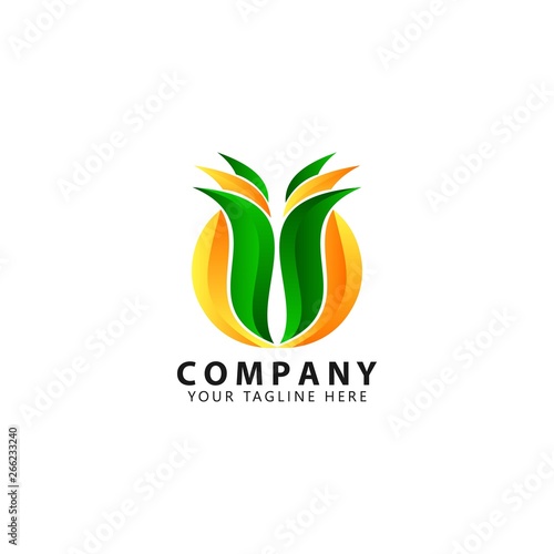 Forestry Logo Design Vector with gradient color