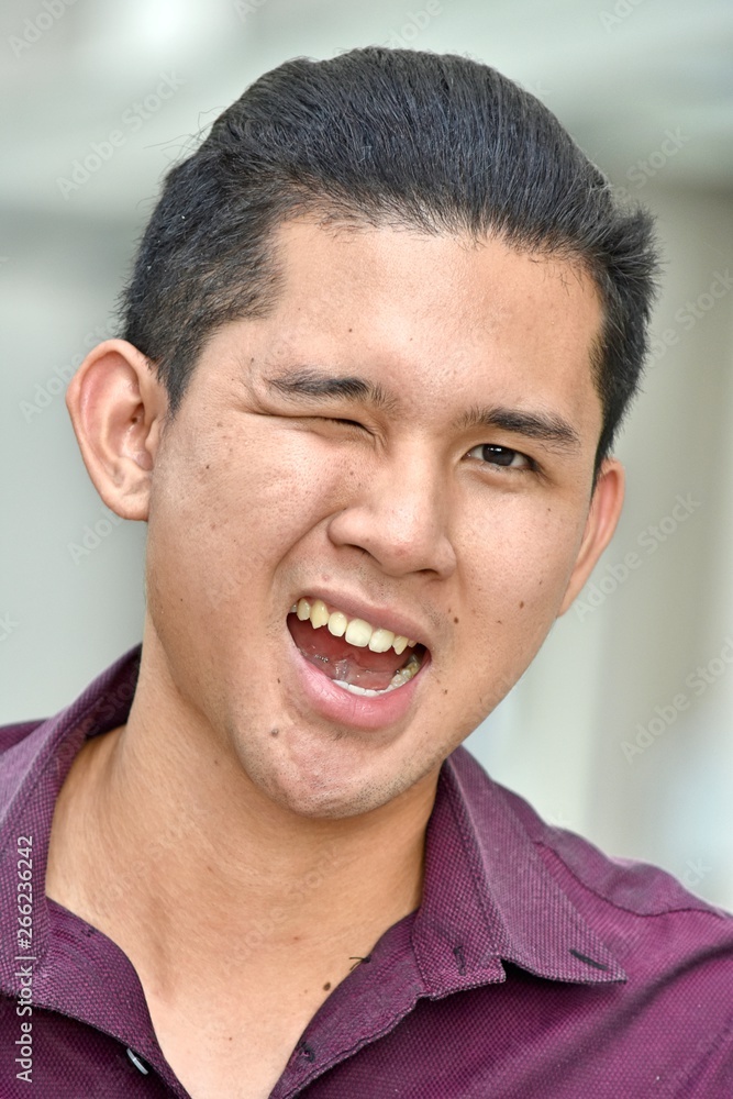 Obraz premium A Diverse Male Winking