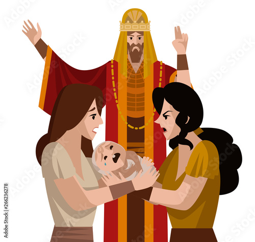 solomon king and two women dispute about a child