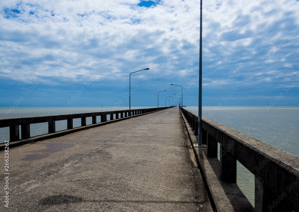 Bridge over the sea with Blue Sky